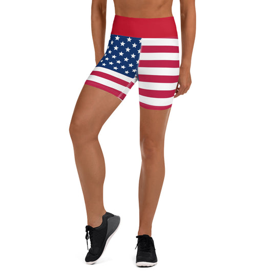 Based Dynamics patriotic American Flag Yoga Shorts