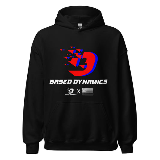 BASED Dynamics Red, White, and Blue Hoodie (standard fit)