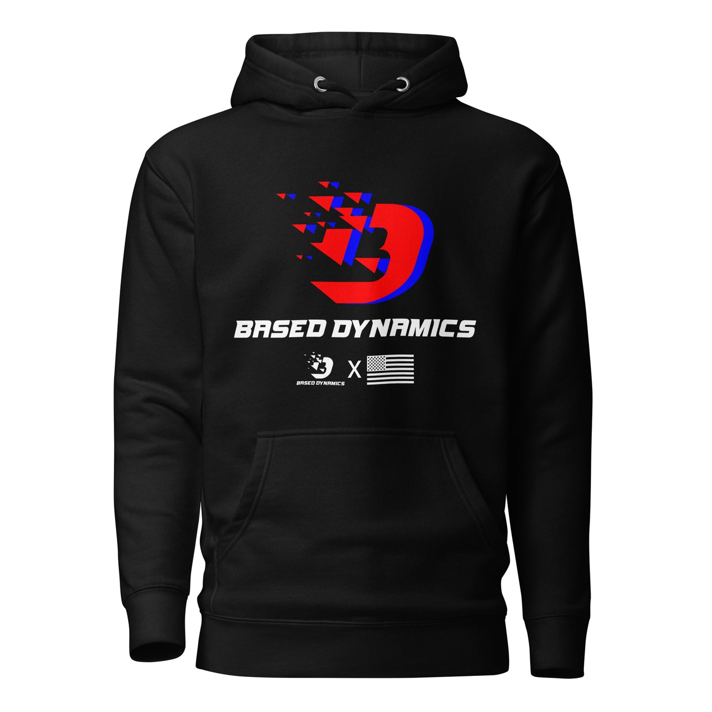 BASED Dynamics Red, White, and Blue Hoodie (Athletic fit)