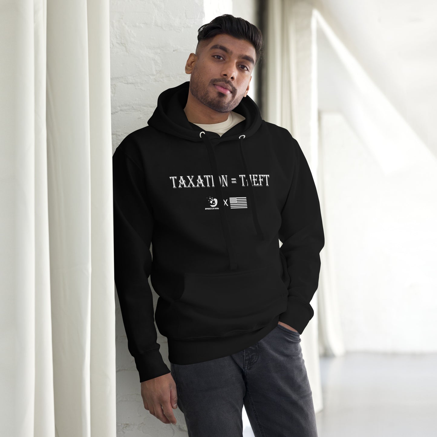 Taxation is Theft Hoodie (Athletic fit) | BASED DYNAMICS